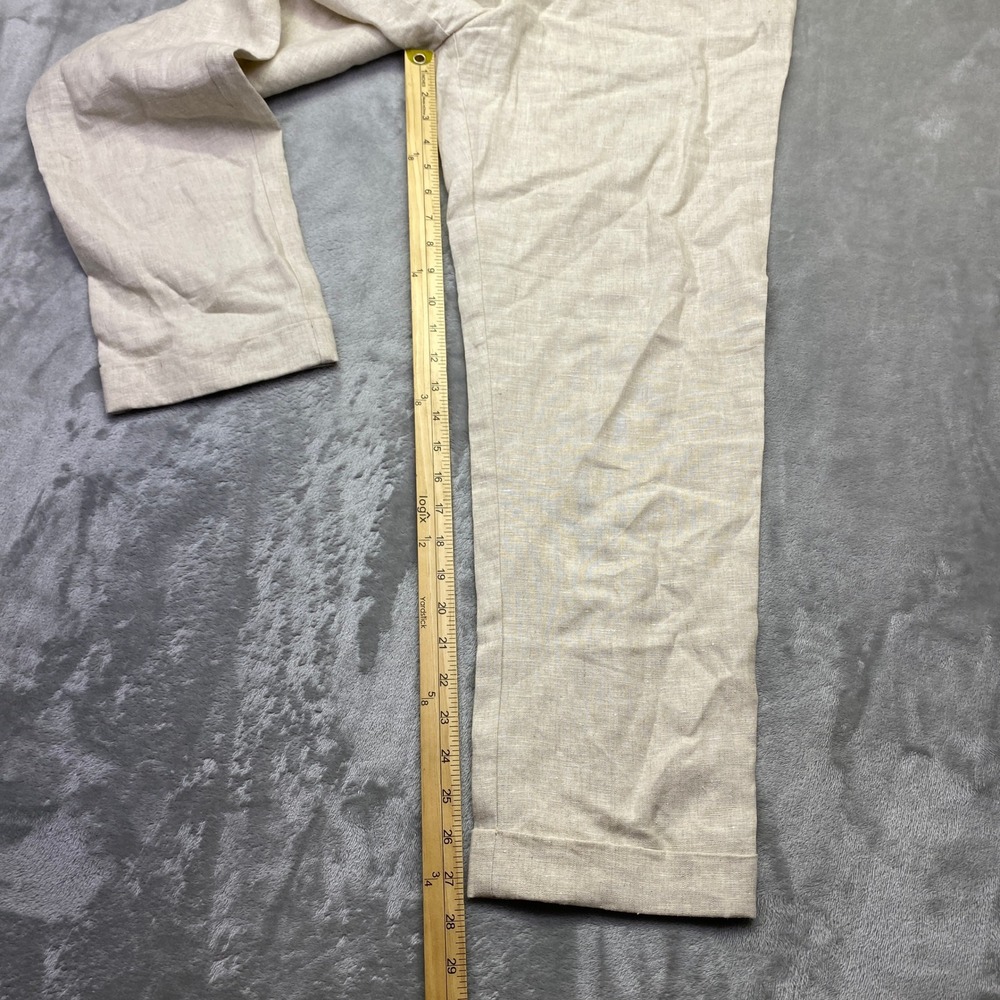 Reformation Linen Blend Pleated High Waist Trousers Pants Beige Sz 28" Tropical - Picture 3 of 10